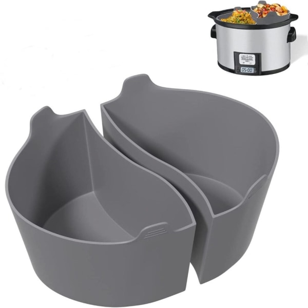 Grå Slow Cooker Liners Passer Crockpot 6-8 QT, gjenbrukbare Crock Pot Liners