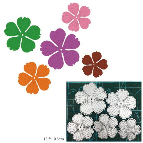 5 st Metall Blommor Ram Die Cuts Prägling Stencils Mall