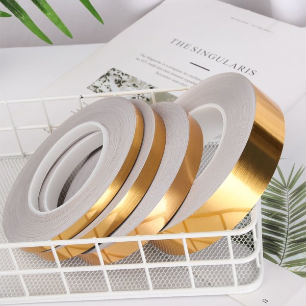 50m/Rulle Dekoration Tape Tile Sticker Seam Line Gold 1.2cm Width