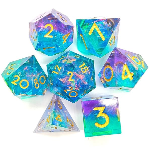7 kpl Resin Dragon Eye Dice Halloween Longan Dice 2 2 2