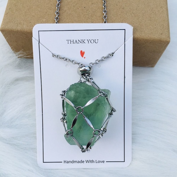 Crystal Holder Cage Halskjede Crystal Net Metal Necklace S S