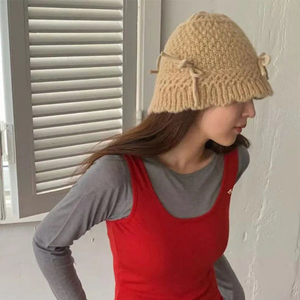 Strikkede Bucket Caps Damehuer SORT black