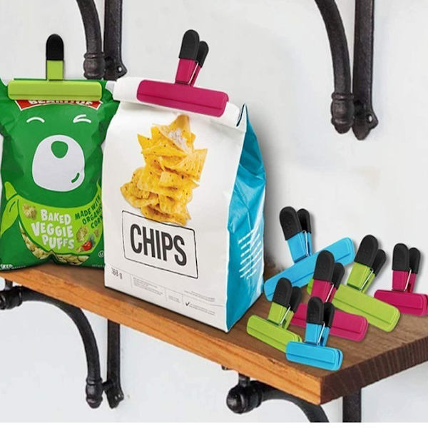 2/4 stk Plastpose Forseglingsclips Stor Chip Bag Clips SORT L Black L