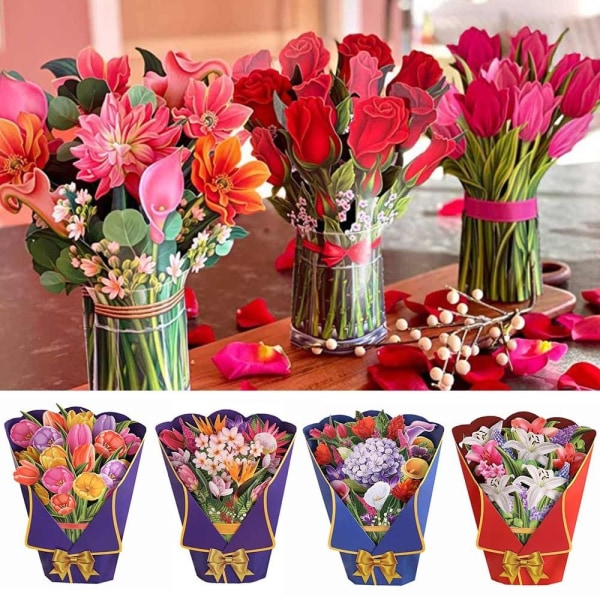 3D Pop-up bukett Papper Blommor LILY KORG LILY KORG Lily basket