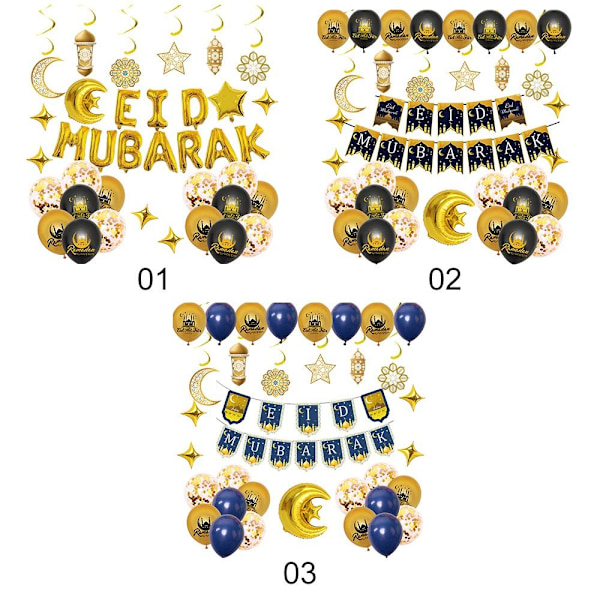 Eid Mubarak -banneri lateksipalloilla 01 01