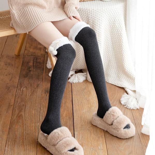 Pehmohousut Vasikkasukat TUMMANHARMAA POLVEN YLI POLVEN YLI dark grey over knee-over knee