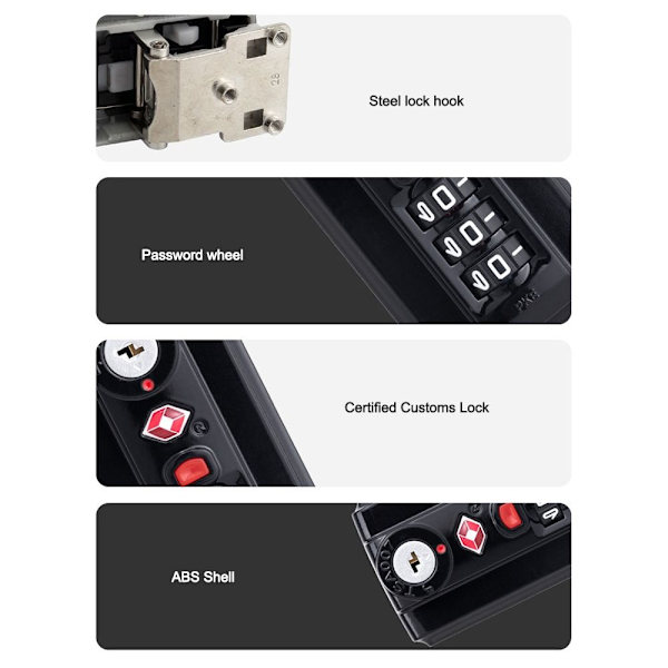 3-cifret kombinationslås Custom Password Lock GRÅ Grey