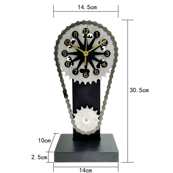 Chain Gear Clock Desktop Clock ORANGE A A Orange A-A