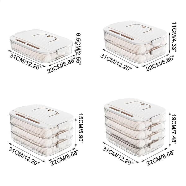 Dumpling Box Food Forseglingsboks HVID TRE LAG TRE LAG White Three Layers-Three Layers