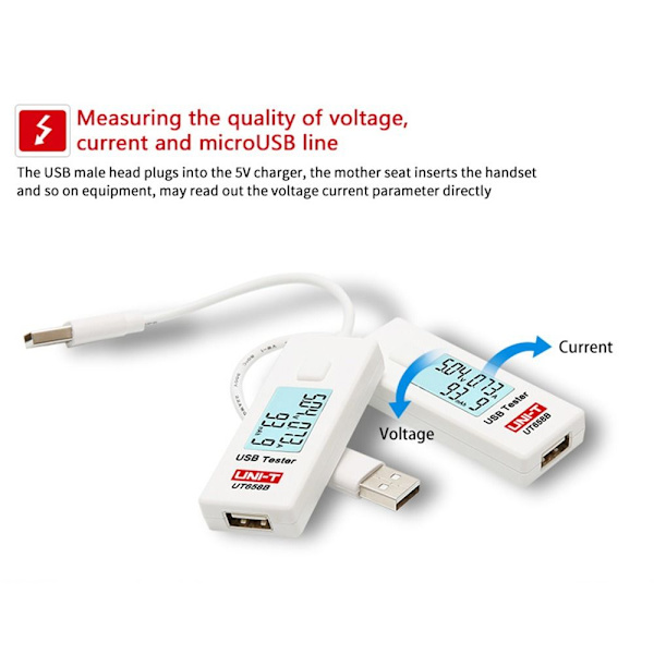 USB Tester Energimonitor Spenningsstrømdetektor