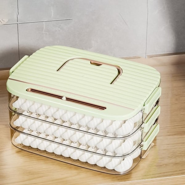 Dumpling Box Mat Förseglingsbox GRÖN TRE LAGER TRE LAGER Green Three Layers-Three Layers