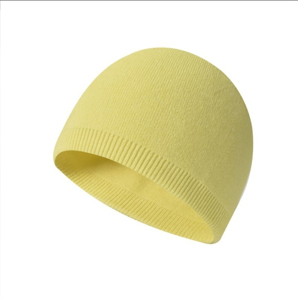 Beanie Hat Strikket Hue GUL Yellow