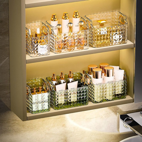 Opbevaringsboks Makeup Opbevaringskurv TRANSPARENT L transparent L