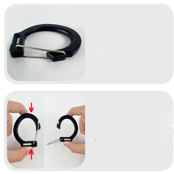 2 st Plastlegering Spänne Webbing fast karbinhake fjäder