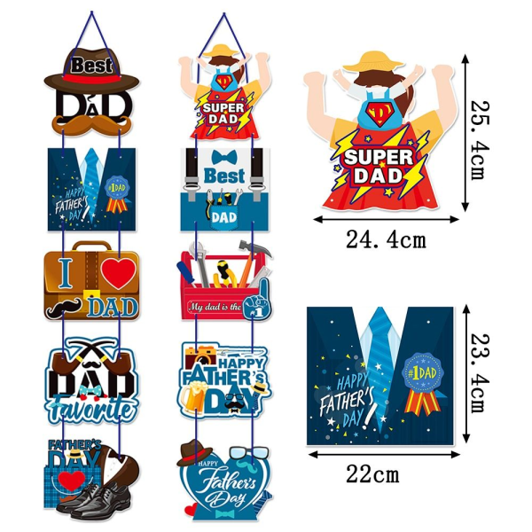 1 par Gratulerer med farsdagen dekorasjon farsdag banner 1pair