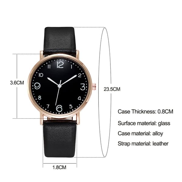 Dameur Quartz Armbåndsur SORT Black