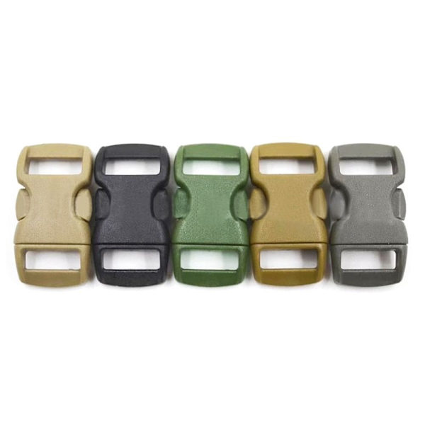 2stk Side Release Spænde Buede Paracord Spænder SORT Black