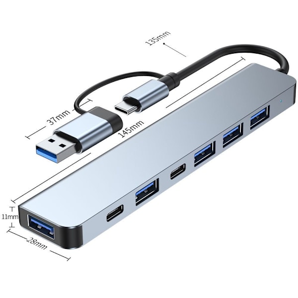 USB C HUB Type-C splitter 8 IN 1 8 IN 1