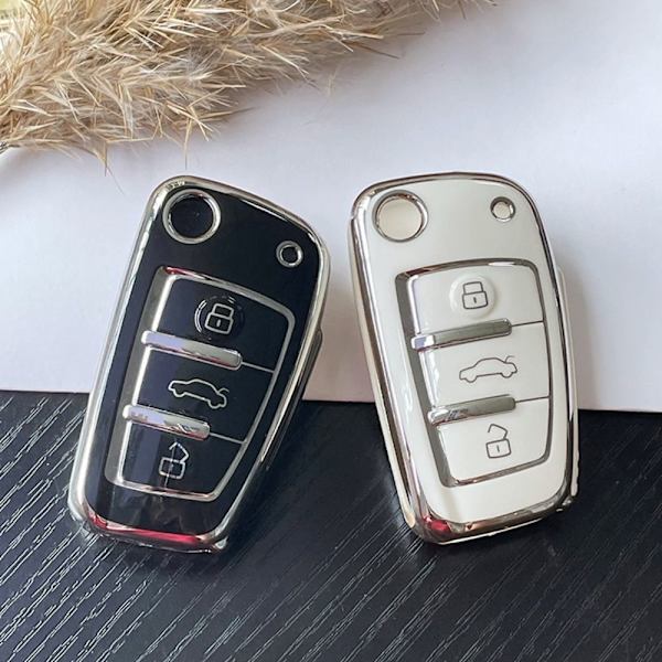 Bil Flip Key Case Cover Shell GULD TRIM-GRÖN GULD Gold Trim-Green