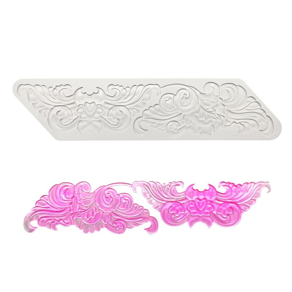 Fondantkaka Spetsmatta Form 3D-gravyr 18 18