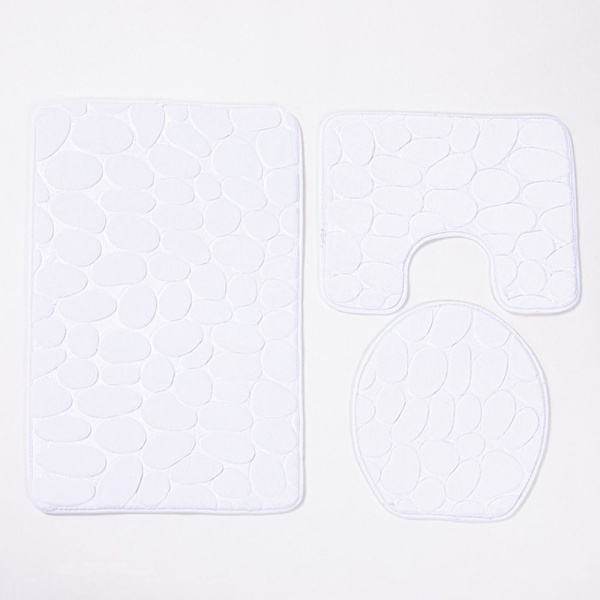 3st/ set Badmatta Set Badrumsmattor VIT White