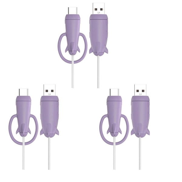 3kpl Kaapelinsuoja Latauslangan suojus VILLA purple