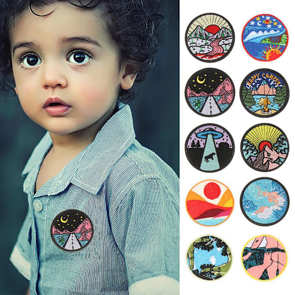 20PCS/ Set broderade lappar Alien rymdskepp Patche plagg