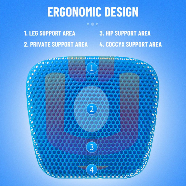 Cool Honeycomb Gel bilmatta grå