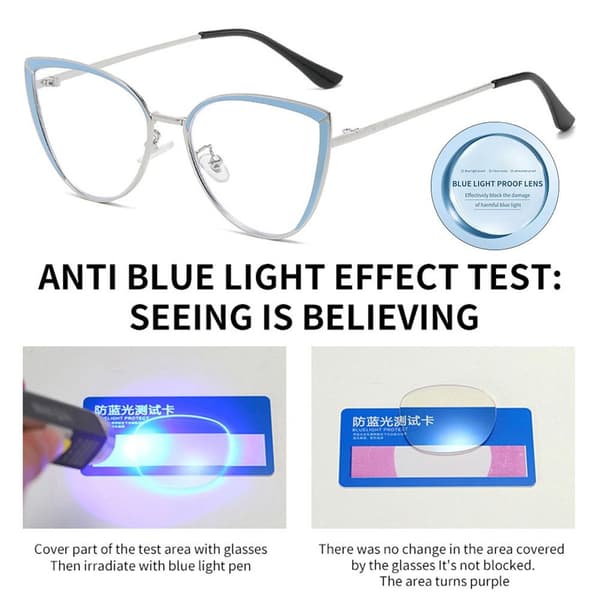 Anti-Blue Light Glasses Ylisuuret silmälasit SILVER Silver