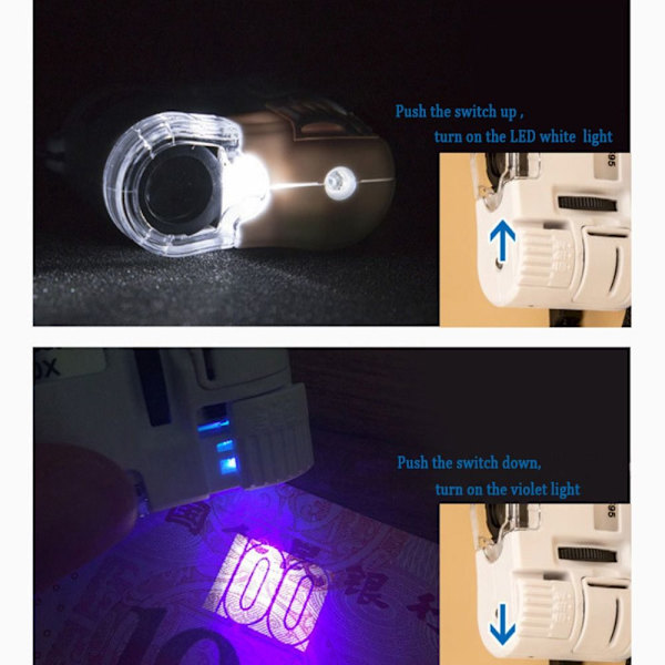 Bærbar mikroskop forstørrelsesglas juvelerlup