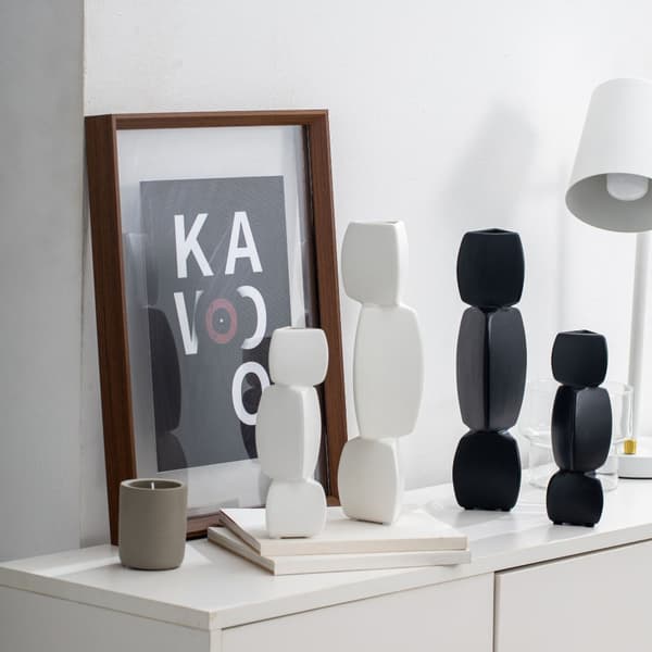 Minimalistisk vas Svart Vas VIT B B white B-B