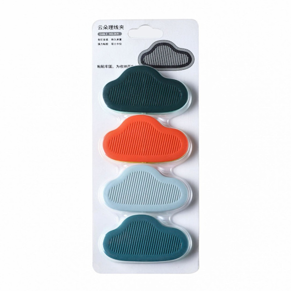 4 stk Cloud Plug Holder Wire Storage Clip MULTICOLOR Multicolor