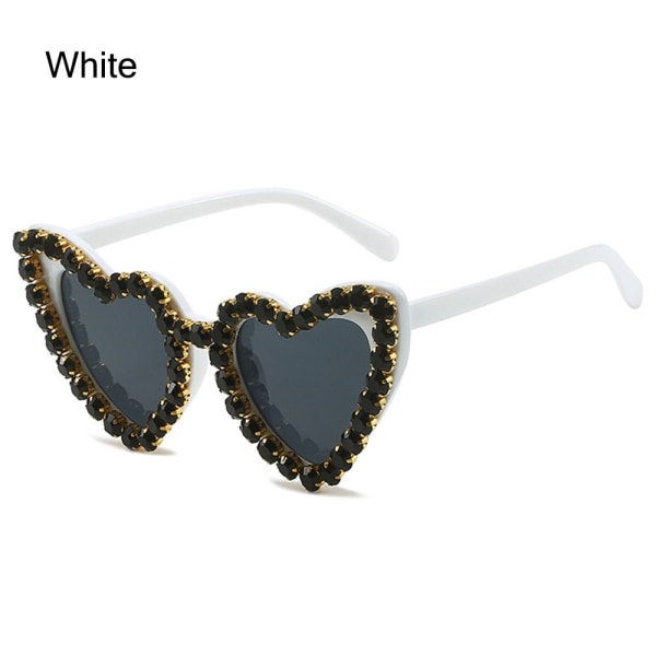Hjertesolbriller Diamantsolbriller HVID White