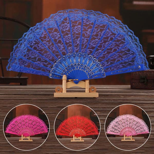 Folding Fan Dans Fläkt VIT White