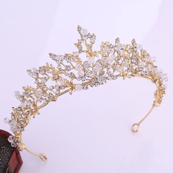 Crystal Crown tekojalokivi Tiara GOLD gold