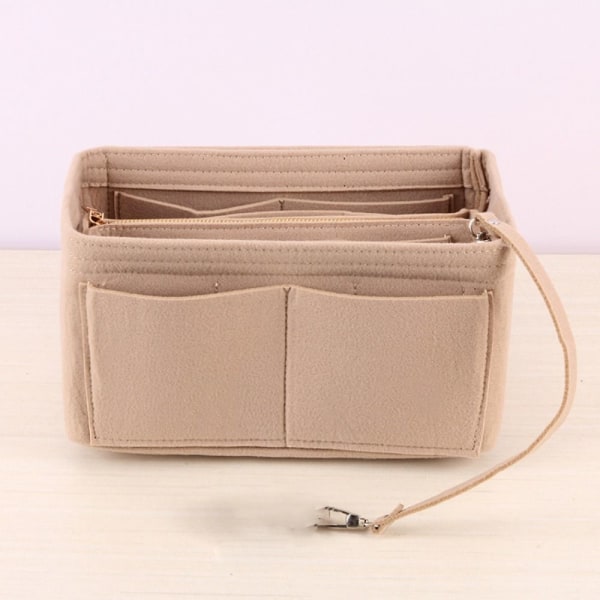 Filt-indsatstaske Make-up Organizer BEIGE 30*16*16CM 30*16*16CM beige 30*16*16cm-30*16*16cm