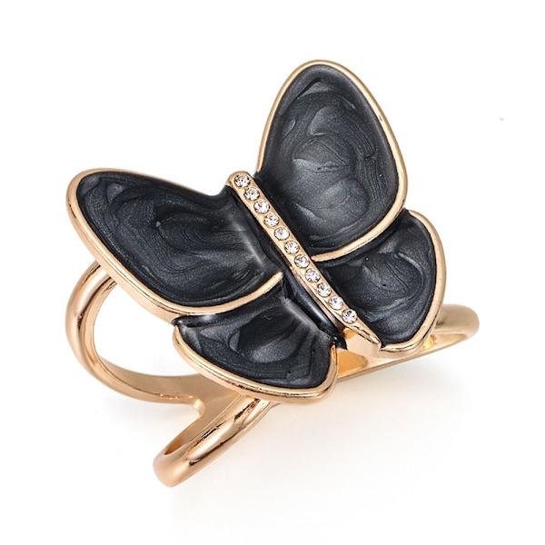 Butterfly Scarf Spänne Rhinestone Scarf Ring Clip KHAKI 28MM khaki 28mm-28mm