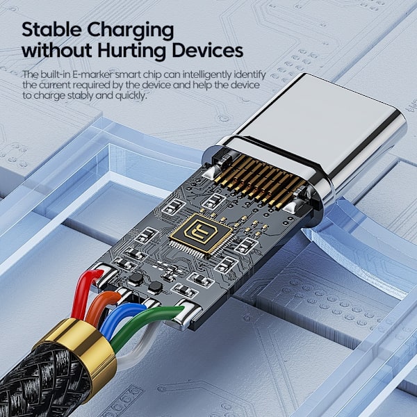 Mobil Datakabel Ladekabel 2M100W BLÅT 100W BLÅT 2m100W Blue