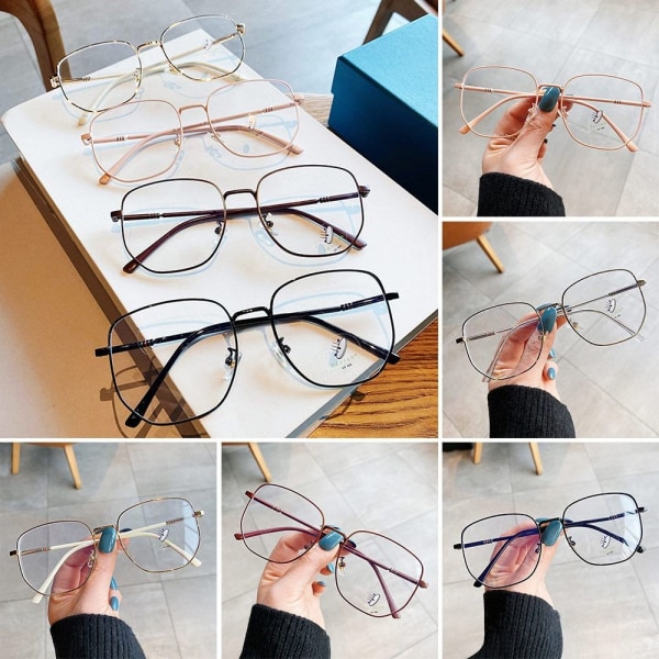 Anti-Blue Light Glasses Oversized Eyeglasses PINK Pink