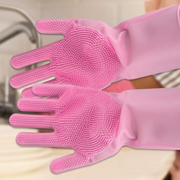 Silikone rengøringshandsker Opvask PINK pink