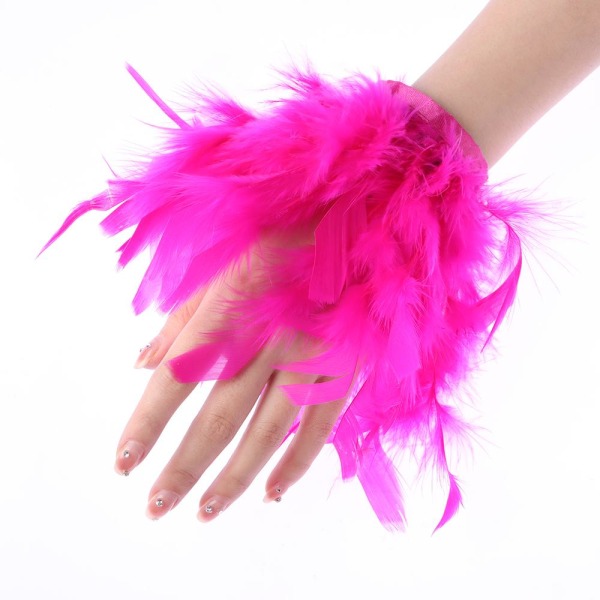 Feather Cuffs Kalkun Feather Slap Armbånd PINK pink