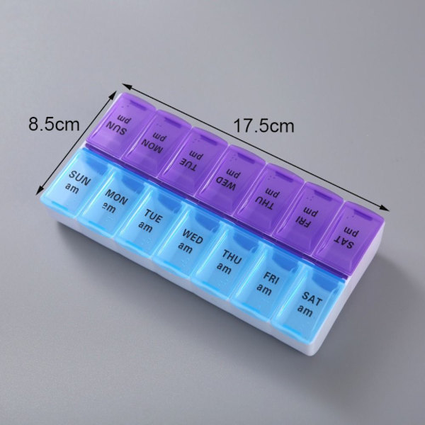 7 Days Pill Box 14 Grids Tablet Dispenser