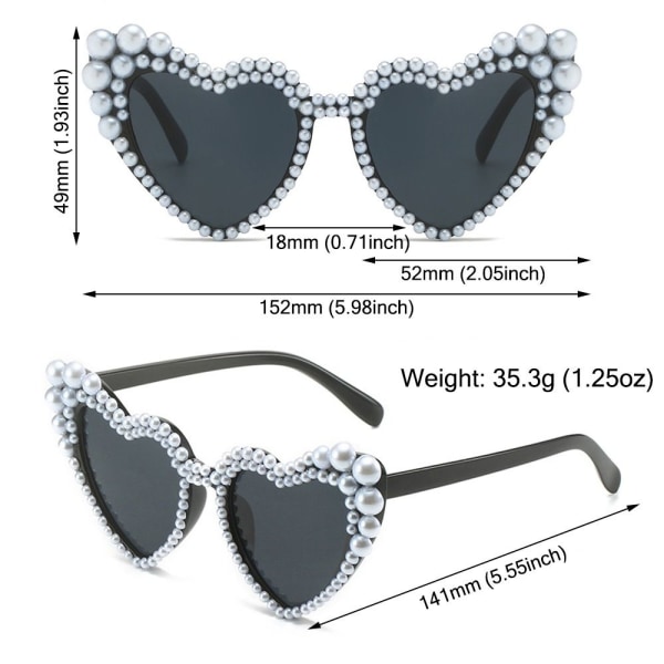 Imitert Pearl Frame Solbriller Cat Eye Eyewear LEOPARD LEOPARD Leopard