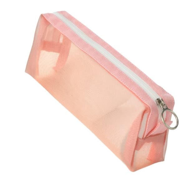 Transparent brevpapper Pennväska Nylon Mesh Case GRÅ Gray
