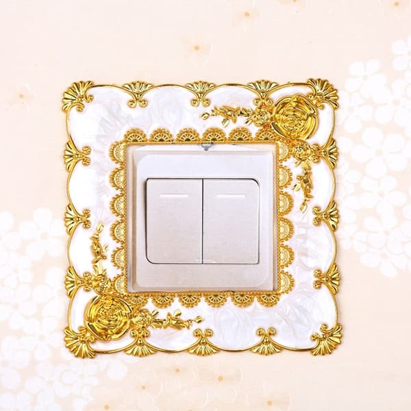 Enkelt lysafbryder Dæksel Socket Surround Frame PINK&GULD pink&gold