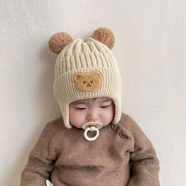 Baby Beanie Cap lasten neulottu hattu DARK KHAKI dark khaki