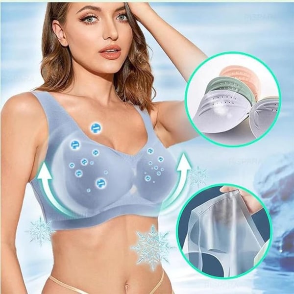 Ice Silk Lifting Bra Ion Lymfvitet Detoxification Shaping Grey XL