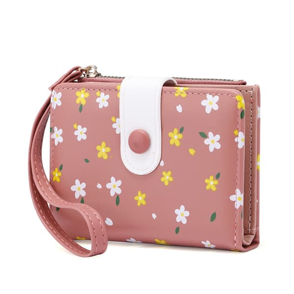 Blomstertrykt lommebok Solid Multi-Card Holder Veske GUL yellow