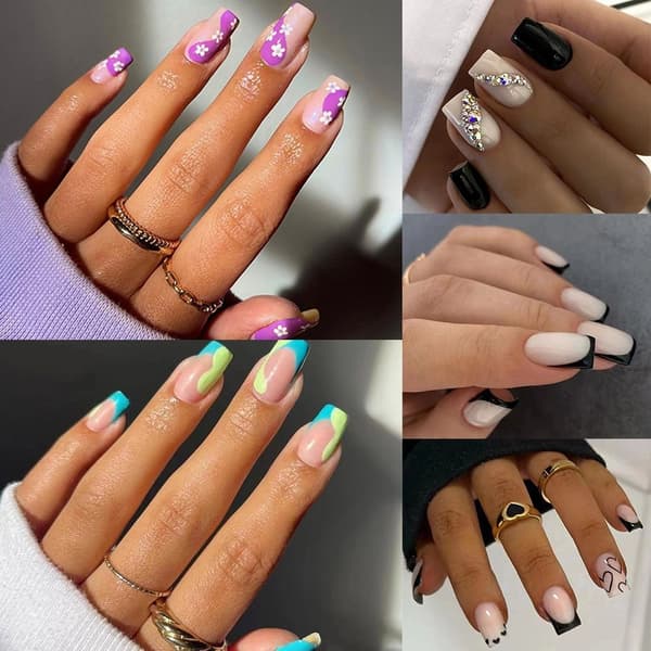 24 stk. False Nails Long Square W419 W419 W419