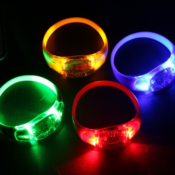 2stk LED Glow Armbånd Lydaktiveret armring GUL yellow